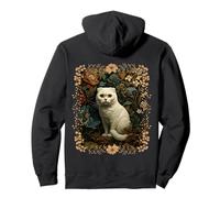 Scottish Fold White Cat in a Vintage Cottage Garden Pullover Hoodie