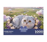 Scottish Fold1000 Piece Puzzle Puzzle Games Cute Cats Puzzle Gift for The Whole Family 38x26cm/1000pcs