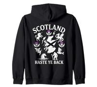Scottish Folklore Mythical Creatures Unicorn Nessie Dragon Zip Hoodie