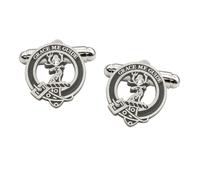 Scottish Forbes Clan Crest Pewter Cufflinks with a Gift Box | Antique Silver Finish, 20 x 19mm Face, Swivel Fastening, Scotland