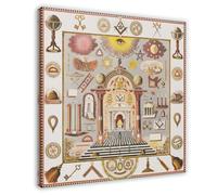 Scottish Freemason Ritual Charts - Freemason Art of 1875 Canvas Poster Bedroom Decor Landscape Office Room Decor Gift 16x16inch(40x40cm)
