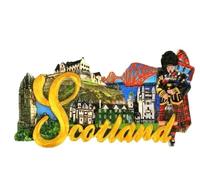 Scottish Fridge Magnet Scotland Word Highland Piper Edinburgh Castle Souvenir COllage Montage