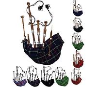 Scottish Full Size Bagpipe Rosewood or Brown Finish with Silver Plain Mounts Free Tutor Book, Carrying Bag, Drone, Reeds (Black, Pride of Scotland)