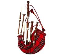 Scottish Great Highland Bagpipe Rosewood Natural Finish Silver mounts Tutor Book