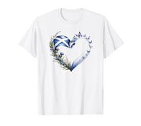 Scottish Heart Love Scotland Flag Tartan Thistle Flowers T-Shirt