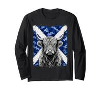 Scottish Heilan Flag Art Thistle Coo Long Sleeve T-Shirt