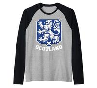 Scottish Heraldic Lion s Scots Flag Badge Raglan Baseball Tee