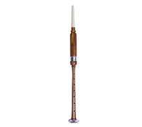 Scottish Highland Bagpipe Practice Chanter - Rosewood, Black & Natural Finish with Silver & Ivory Mounts, Includes Hard Case & 2 Reeds - Ideal for Scottish Bagpipe Practice (Natural - Chanter)
