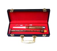 Scottish Highland Bagpipe Practice Chanter - Rosewood, Black & Natural Finish with Silver & Ivory Mounts, Includes Hard Case & 2 Reeds - Ideal for Scottish Bagpipe Practice (Natural - Hard Case)