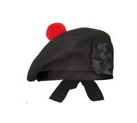 Scottish Highland Balmoral Bonnet | Black Wool Balmoral | Military Cap | Piper Balmoral Kilt Cap | French Beret (UK, Numeric, 6 7/8, Black)