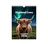 Scottish Highland Cattle Calendar 2026 - British Style 12 Month Wall Planner | Monthly Family Planner for Organization and Programming | for Lovers