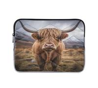 Scottish Highland Cattle Cows Laptop Sleeve Bag for 15-16Inch, Waterproof Shockproof Laptop Quilting Case, Slim Lightweight Design for Work-L