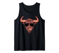 Scottish Highland Cattle Hairy Cow Farmer Animal Farming Tank Top