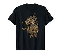 Scottish Highland Cattle Kyloe House Beef Animals Cow Motif T-Shirt