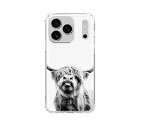 Scottish Highland Cattle Phone Case Compatible with iPhone 17 Pro Max, Hippie Wild Cow Animal Phone Cover, Trendy Cool TPU Case Cover