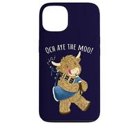 Scottish Highland Cow And Bagpipes Says Och Aye The Moo! Case for iPhone 13
