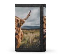 Scottish Highland Cow Animal Men's Trifold Wallet Credit Card Holder