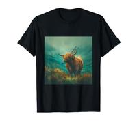 Scottish Highland Cow Bagpipes Pipe Value Graphic T-Shirt