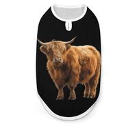 Scottish Highland Cow Breathable Dog Shirts Clothes Printed Sleeveless Vest Soft Summer Tank Top for Small Medium Large Pet