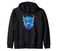Scottish Highland Cow Cattle Scottish Highlander Hairy Cow Zip Hoodie