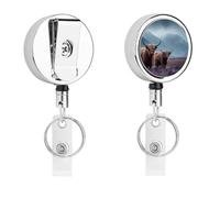 Scottish Highland Cow ID Card Badge Holders Retractable Badge Holder Reel