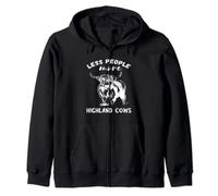 Scottish Highland Cow Less People More Highland Cows Zip Hoodie