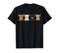 Scottish Highland Cow Lover Cute Farm Cattle Illustration T-Shirt