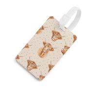 Scottish Highland Cow Luggage Tags for Suitcases Handbag Tag Labels Travel Accessories Privacy Cover ID Label