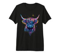 Scottish Highland Cow Messy Bun Scottish Highlander Cow Premium T-Shirt