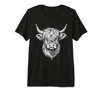 Scottish Highland Cow Messy Bun Scottish Highlander Cow Premium T-Shirt