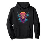 Scottish Highland Cow Messy Bun Scottish Highlander Cow Pullover Hoodie