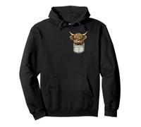 Scottish Highland Cow Messy Bun Scottish Highlander Cow Pullover Hoodie