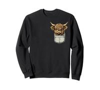 Scottish Highland Cow Messy Bun Scottish Highlander Cow Sweatshirt