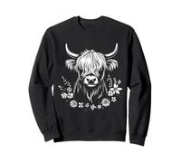 Scottish Highland Cow Messy Bun Scottish Highlander Cow Sweatshirt