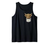 Scottish Highland Cow Messy Bun Scottish Highlander Cow Tank Top