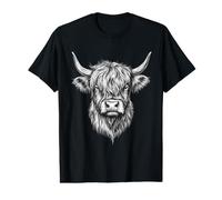 Scottish Highland Cow Messy Bun Scottish Highlander Cow Value Graphic T-Shirt