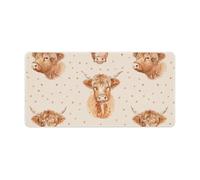 Scottish Highland Cow Non-Slip Mouse Pads Funny Desk Mat Rubber Laptop Writing Mat for Gamer Office Home 30x60cm