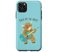 Scottish Highland Cow Says "Rock Aye The Moo!" Case for iPhone 11 Pro Max