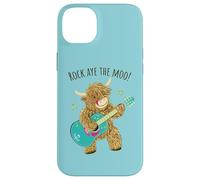 Scottish Highland Cow Says "Rock Aye The Moo!" Case for iPhone 14 Plus