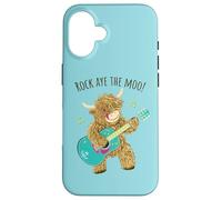 Scottish Highland Cow Says "Rock Aye The Moo!" Case for iPhone 16