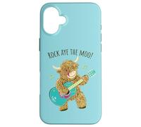 Scottish Highland Cow Says "Rock Aye The Moo!" Case for iPhone 16 Plus