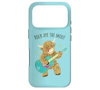 Scottish Highland Cow Says "Rock Aye The Moo!" Case for iPhone 17 Pro
