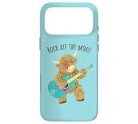 Scottish Highland Cow Says "Rock Aye The Moo!" Case for iPhone 17 Pro Max