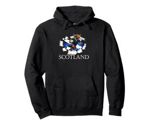 Scottish Highland Cow Scotland Coat Arms Rugby Pullover Hoodie