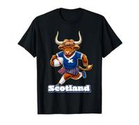 Scottish Highland Cow Scotland Rugby T-Shirt