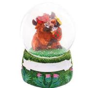 Scottish Highland Cow Snow Globe with Tartan Bonnet, Coo Souvenir Gift
