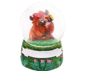 Scottish Highland Cow Snow Globe with Tartan Bonnet, Coo Souvenir Gift