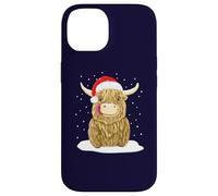 Scottish Highland Cow Standing In The Christmas Snow Case for iPhone 14