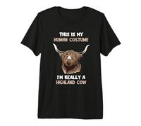 Scottish Highland Cow This is My Human Costume Highland Cow Premium T-Shirt