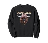 Scottish Highland Cow With Scotland Slogan Sweatshirt